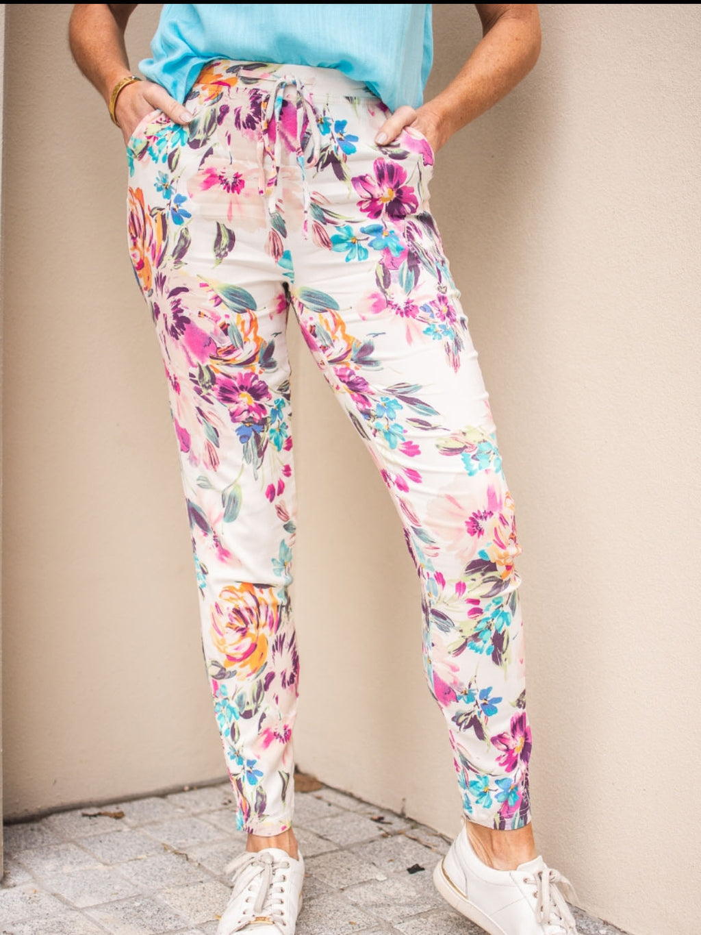 WILLOW TREE FLORAL PRINT STRETCH PANTS