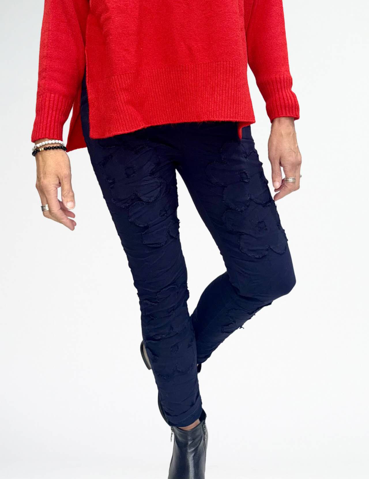 LA STRADA FLOWER STRETCH PANT