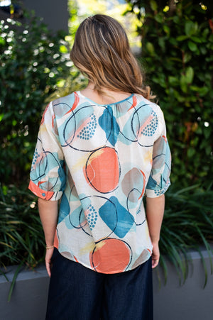 JOLIE SAULE CIRCULAR PRINT SEQUINS DETAIL BLOUSE