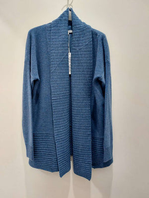 SEE SAW LUXE MERINO WOOL RIB SHAWL OPEN CARDIGAN