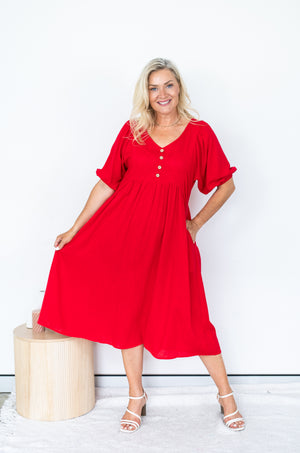 WILLOW TREE PLAIN V NECK PEASANT DRESS