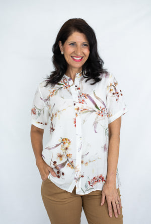 JOLIE SAULE FLORAL PRINT SHORT SLEEVE SHIRT