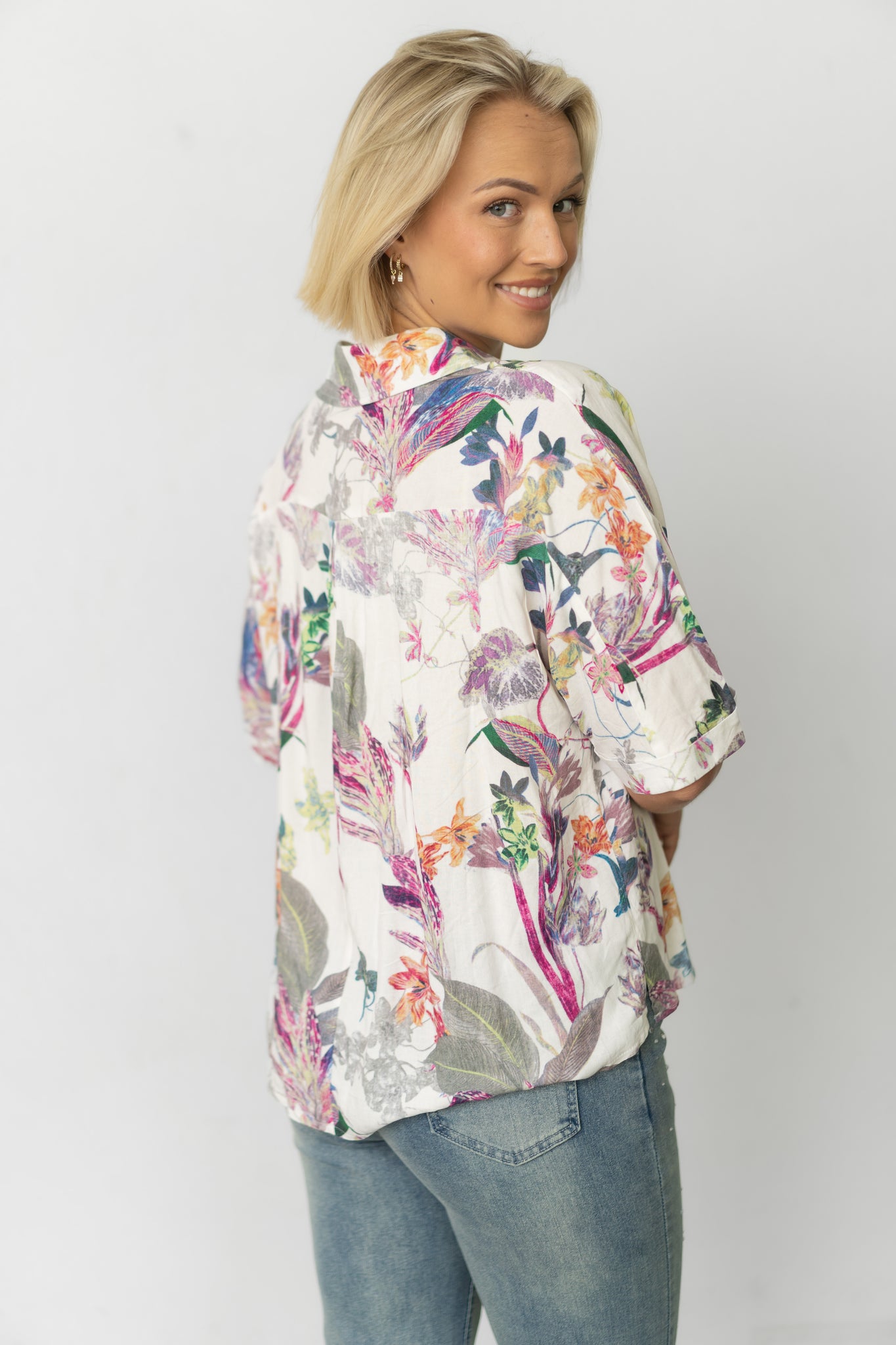 JOLIE SAULE FLORAL PRINT SHORT SLEEVE SHIRT