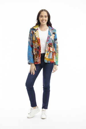 ORIENTIQUE PRINTED BLAZER
