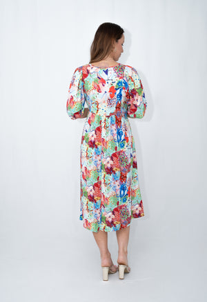 WILLOW TREE ABSTRACT PRINT PEASANT DRESS