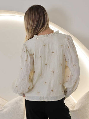FRIA SEQUIN EMBRODER BLOUSE