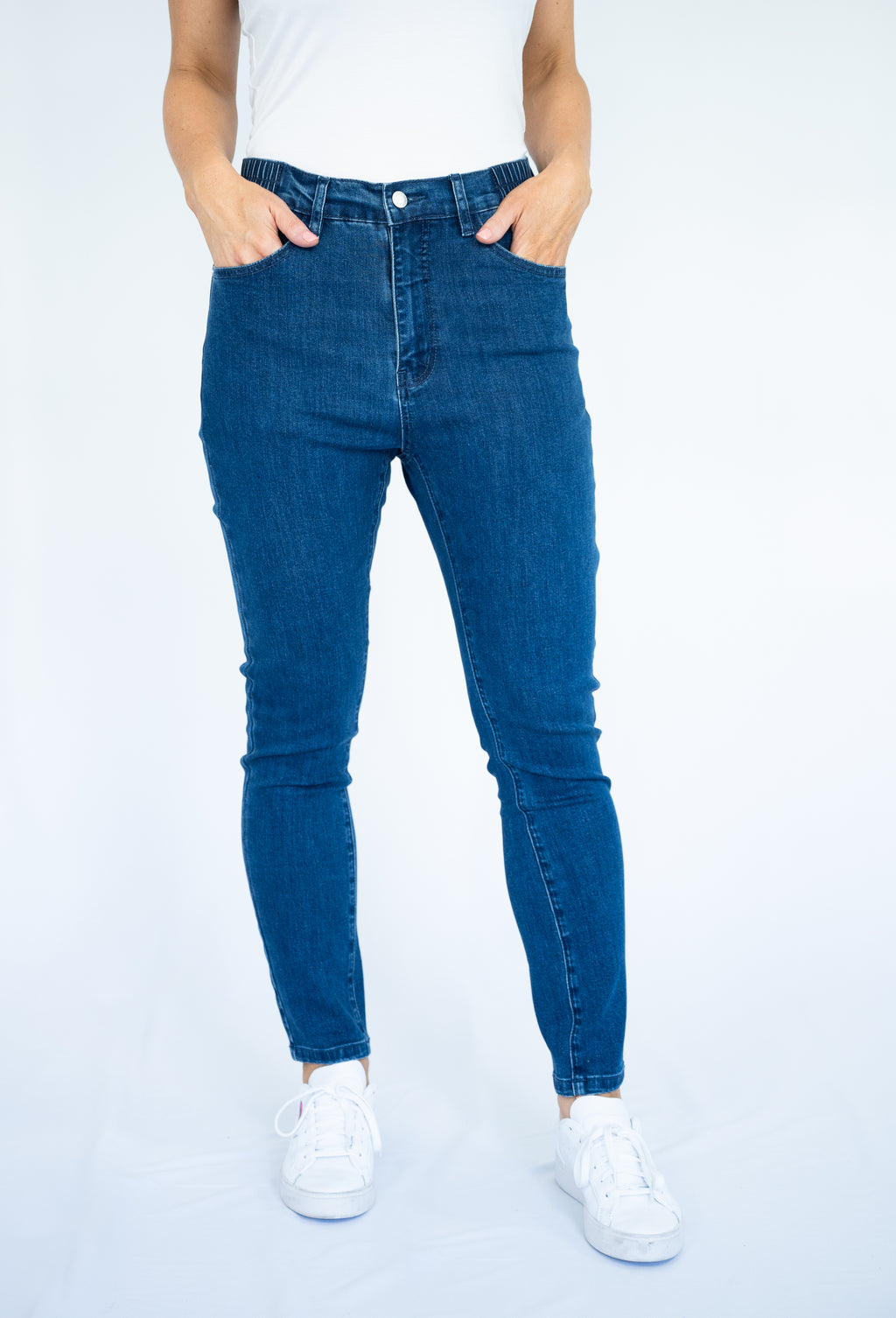 WILLOW TREE SIDE ELASTIC WAIST SKINNY STRETCH JEAN