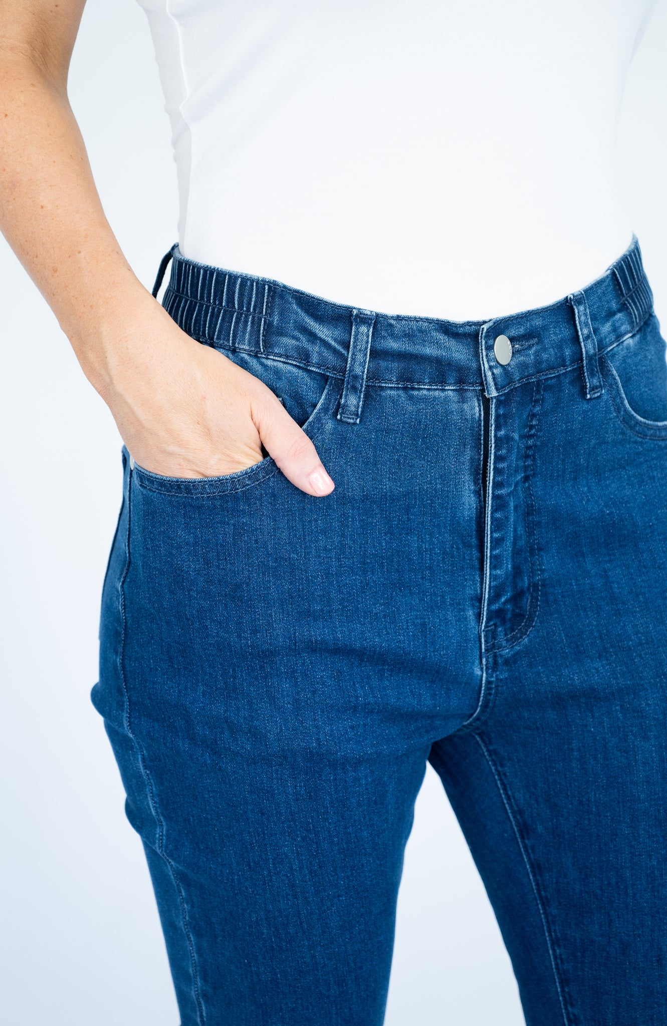WILLOW TREE SIDE ELASTIC WAIST SKINNY STRETCH JEAN