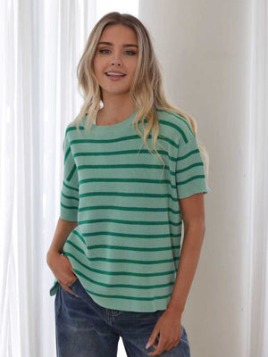 FRIA COTTON STRIPE KNIT TOP