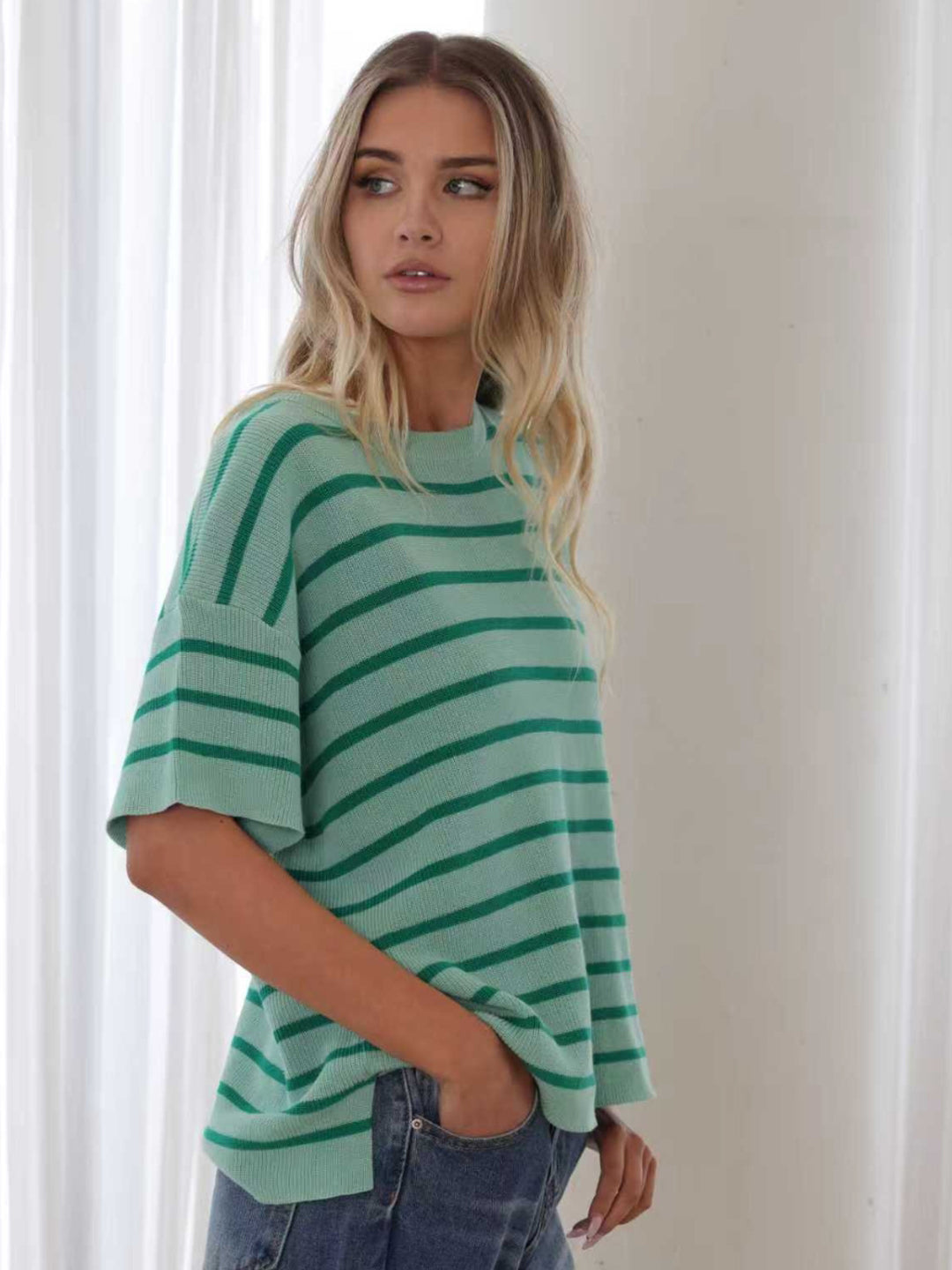FRIA COTTON STRIPE KNIT TOP