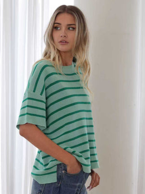 FRIA COTTON STRIPE KNIT TOP