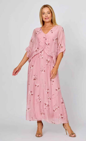LA STRADA RUCHED BODICE FLOWY DRESS