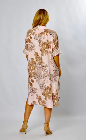 LA STRADA COLLARED V-NECK SHIFT DRESS
