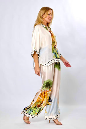 LA STRADA POSITANO PRINT WITH WRITTING PANTS
