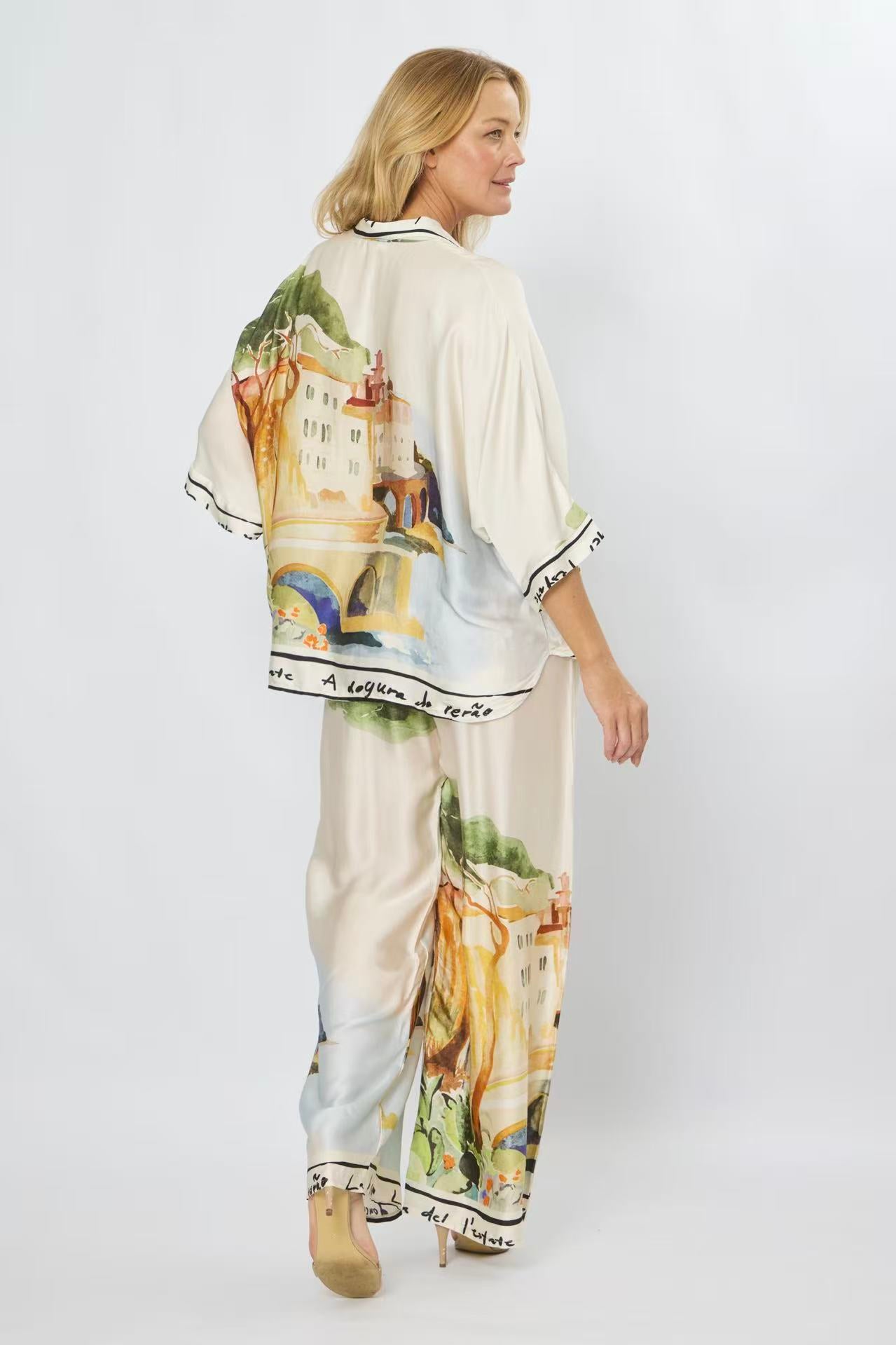 LA STRADA POSITANO PRINT WITH WRITTING PANTS
