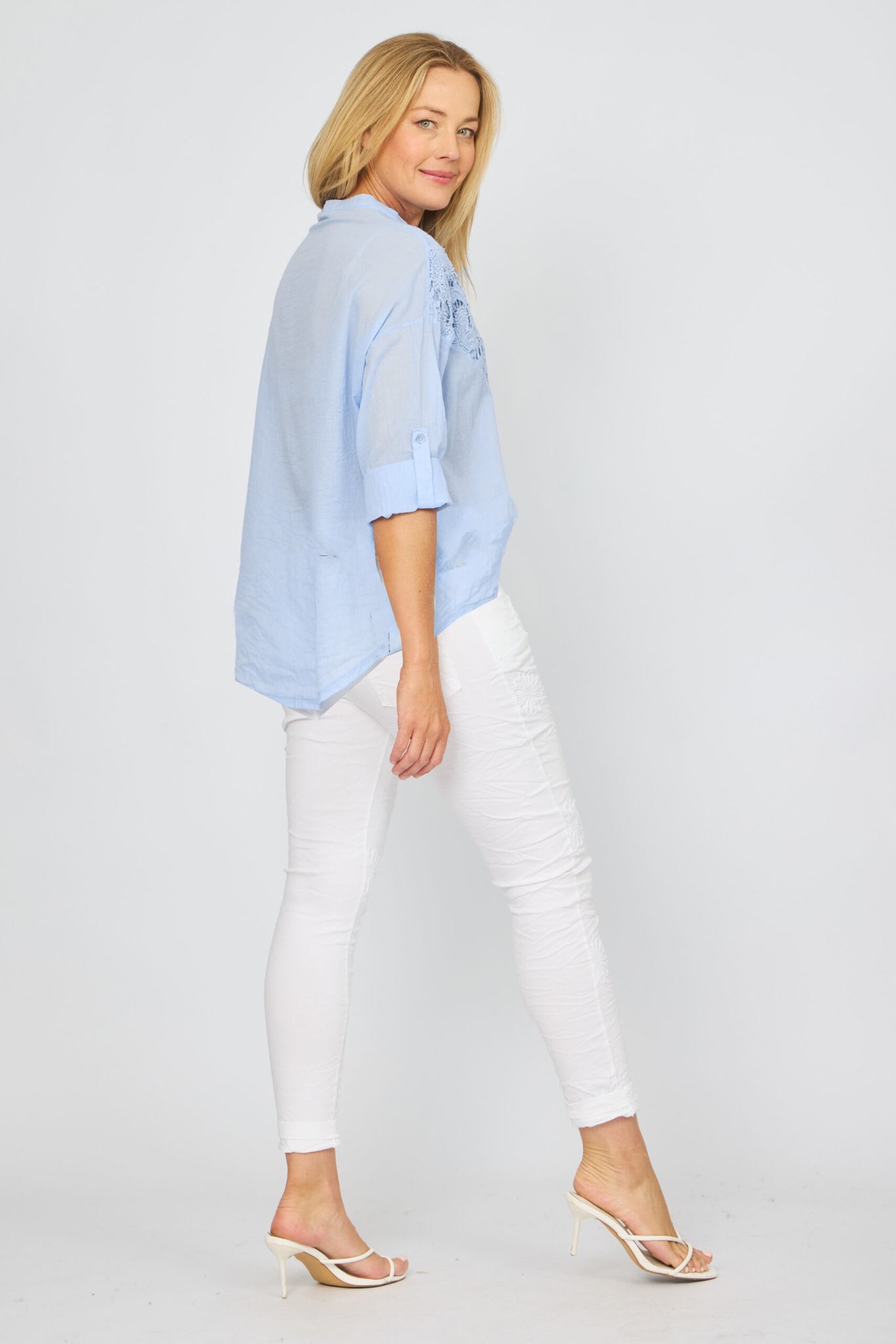 LA STRADA COTTON LACE BODICE SHIRT