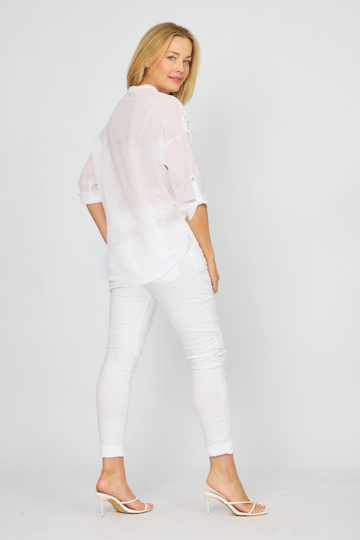 LA STRADA COTTON LACE BODICE SHIRT