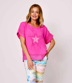 LA STRADA SEQUINED STAR WITH COTTON PANNELING TOP