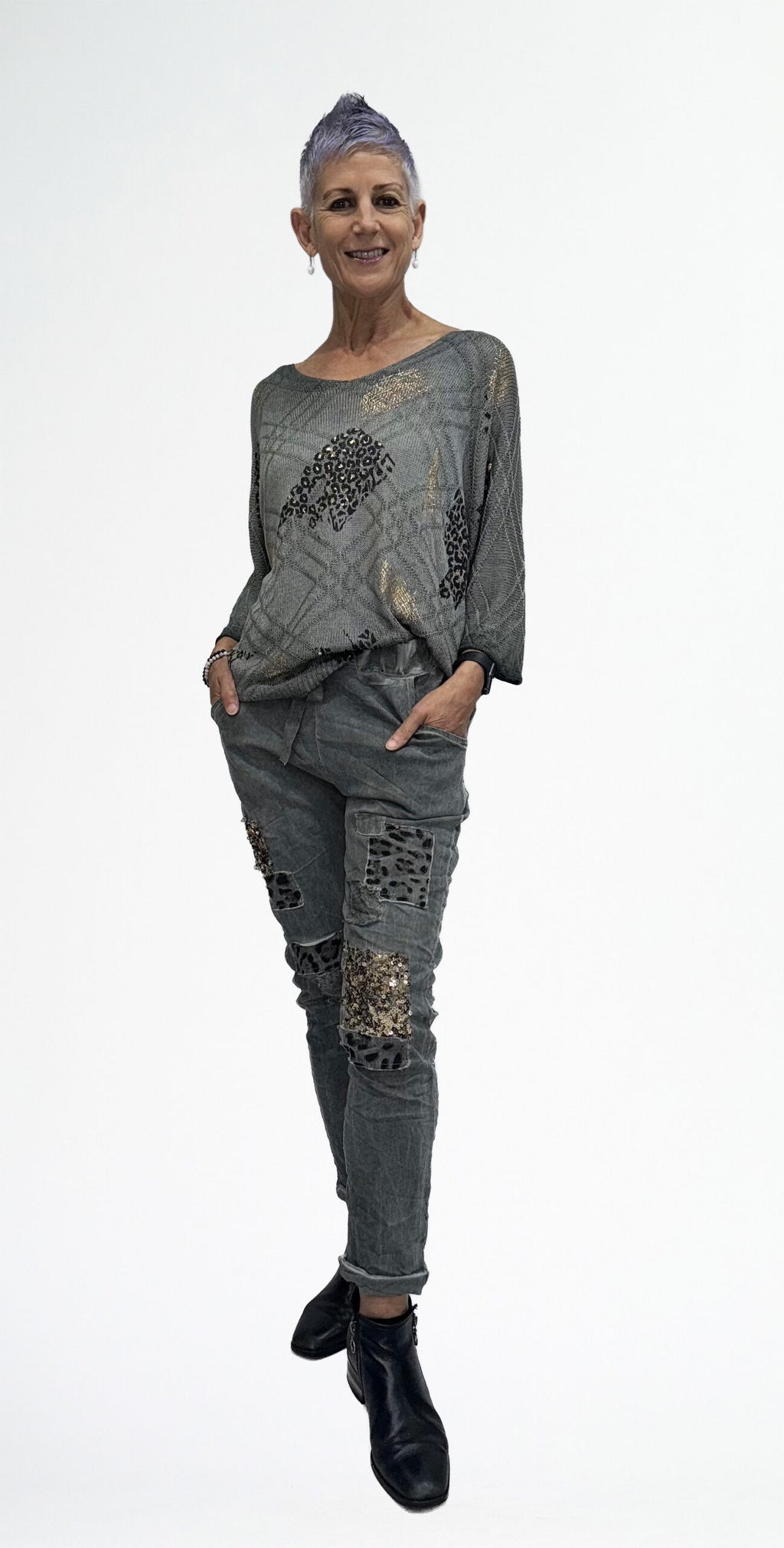LA STRADA MULTI PATCHWORK PANT
