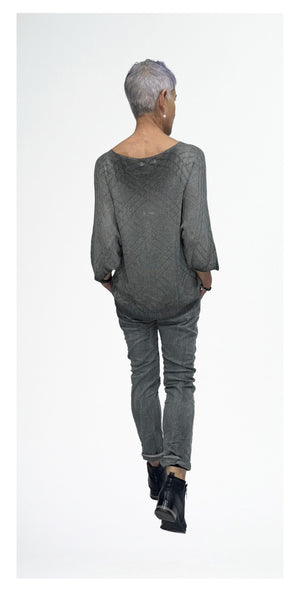 LA STRADA MESH KNIT WITH BLACK GOLD ANIMAL PATTERN TOP