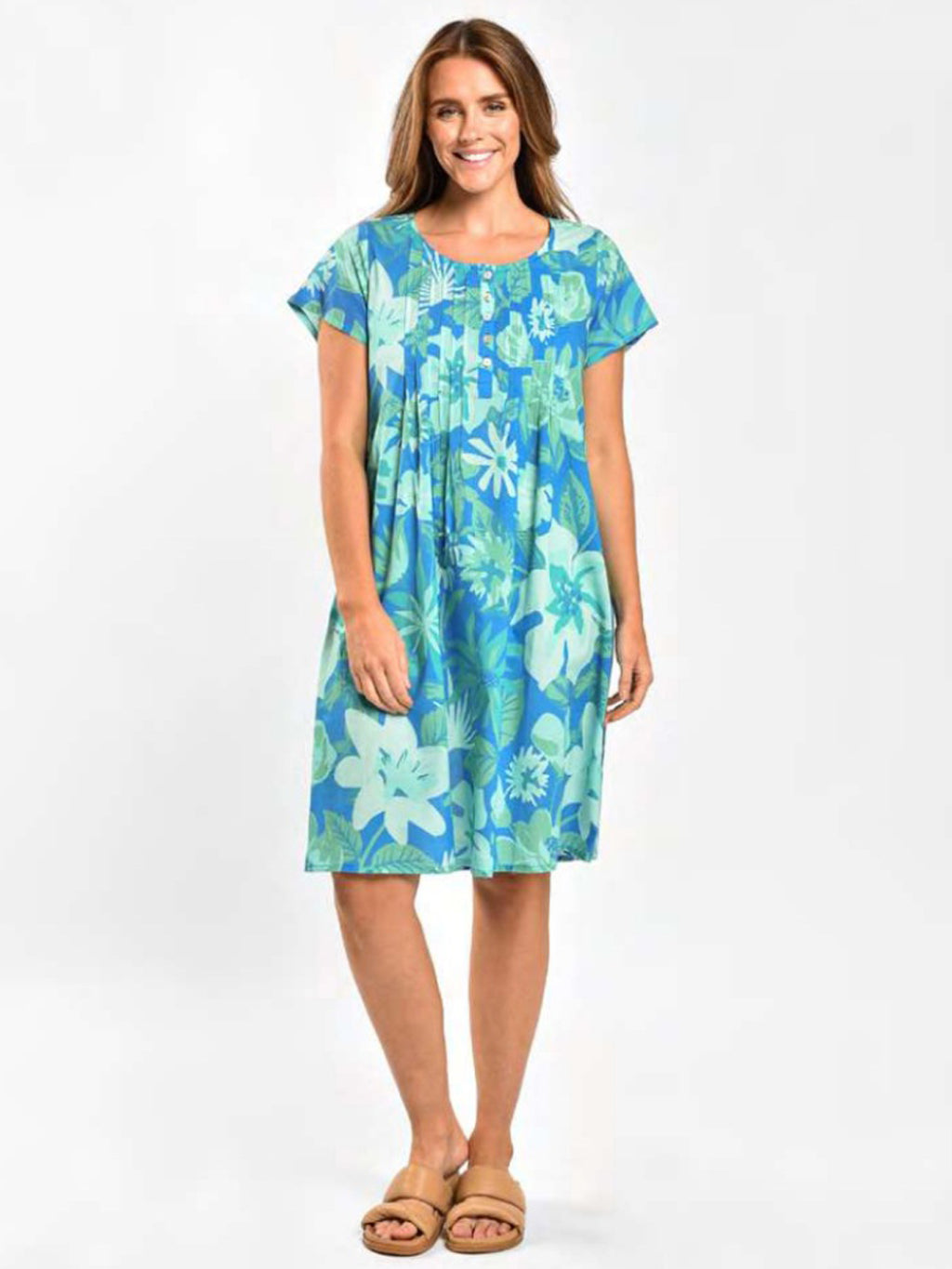 SAINT LORI COOL BLUE SHORT SLEEVE DRESS