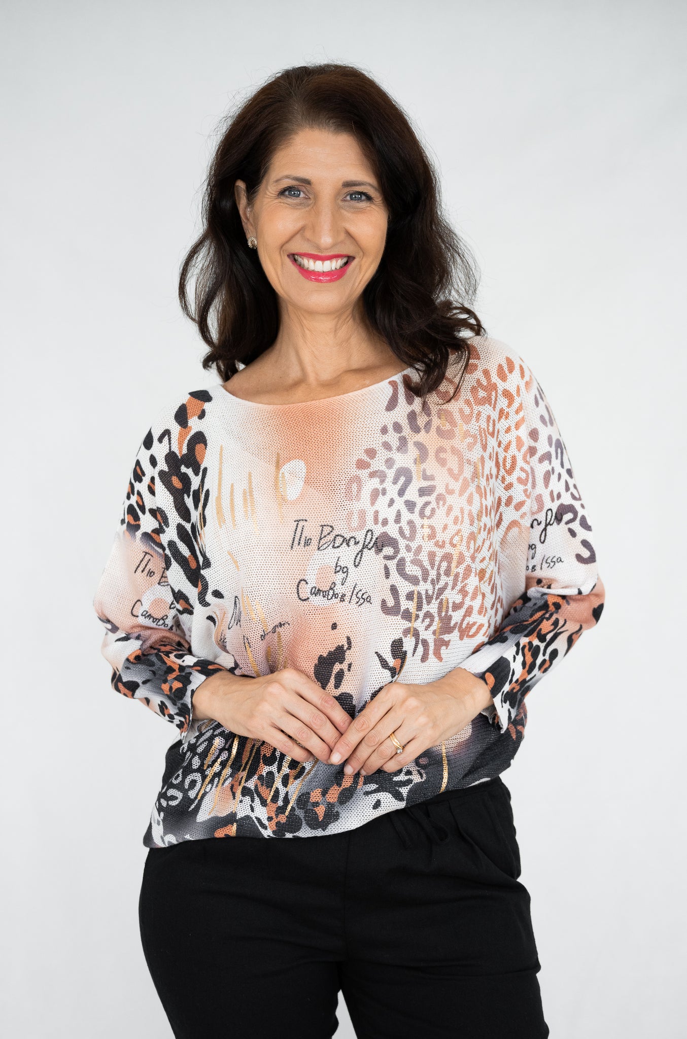 JOLIE SAULE LEOPARD GOLDEN PRINT KNIT JUMPER