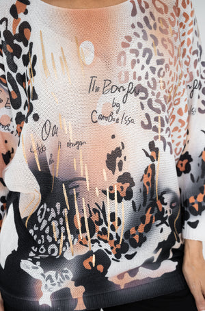 JOLIE SAULE LEOPARD GOLDEN PRINT KNIT JUMPER