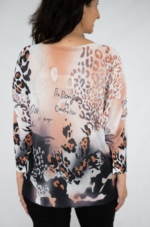 JOLIE SAULE LEOPARD GOLDEN PRINT KNIT JUMPER