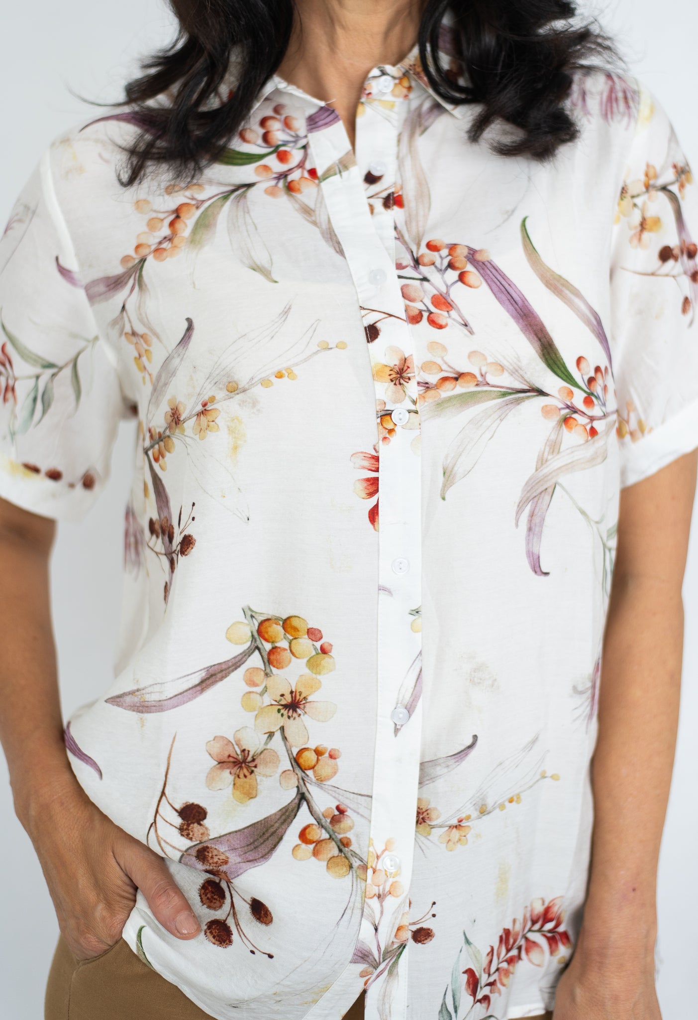 JOLIE SAULE FLORAL PRINT SHORT SLEEVE SHIRT