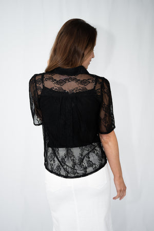 FRIA SHORT SLEEVE LACE BLOUSE