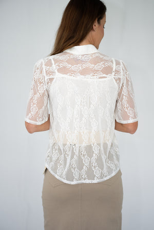 FRIA SHORT SLEEVE LACE BLOUSE