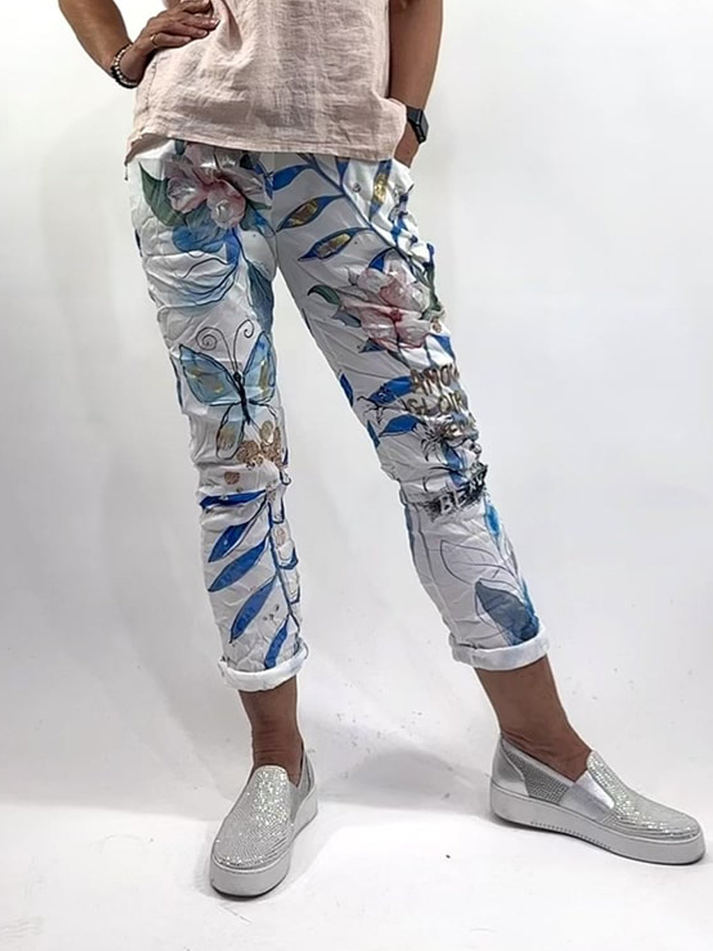 LA STRADA VISCOSE & POLYESTER PRINTED PANTS