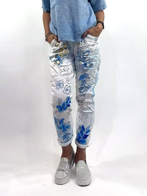 LA STRADA VISCOSE & POLYESTER PRINTED PANTS