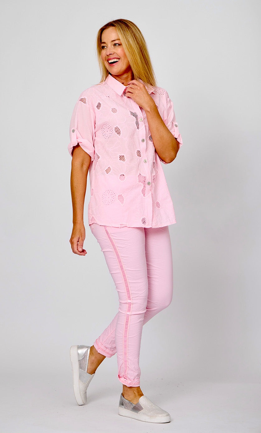 LA STRADA MESH EMBRODER SHIRT