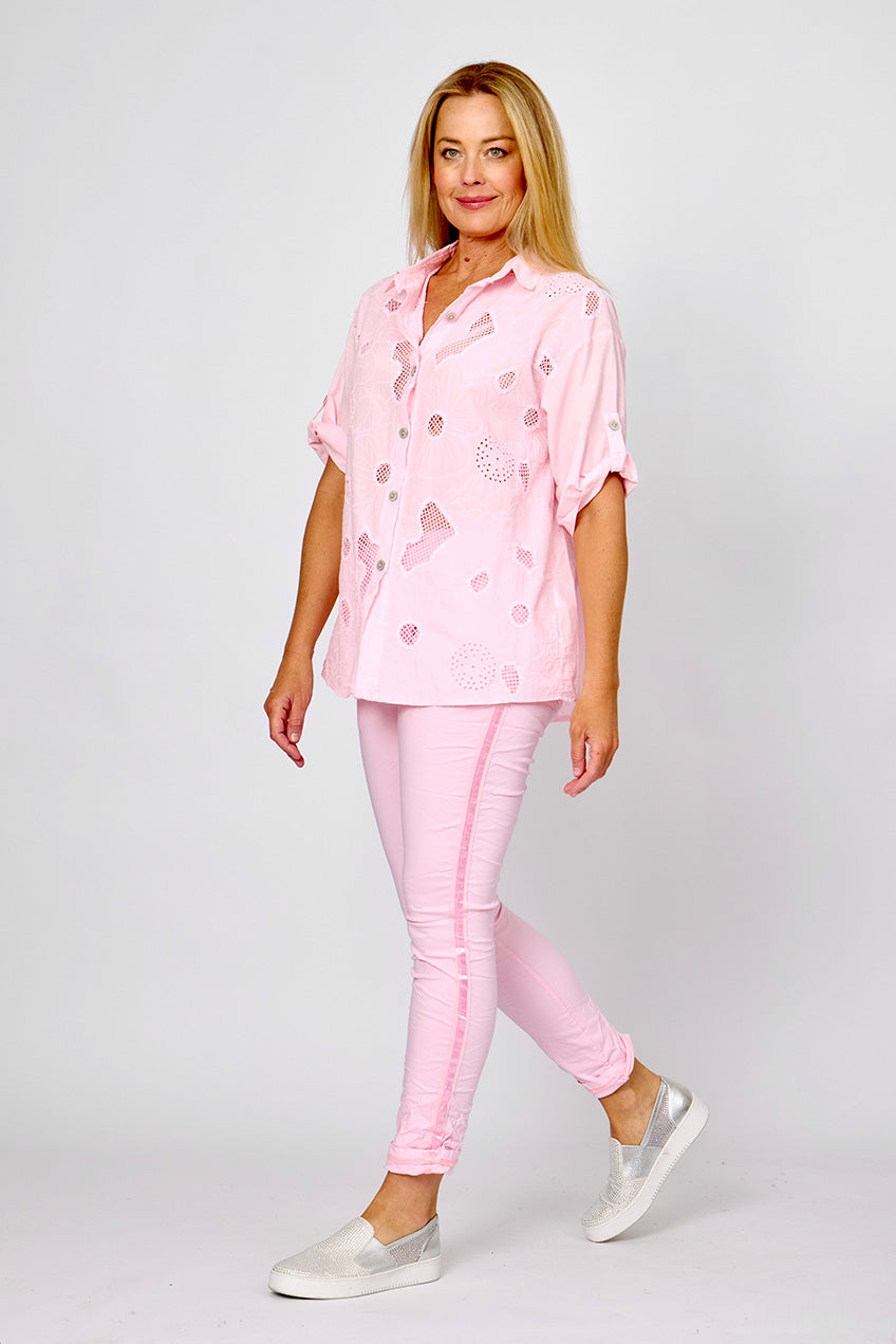 LA STRADA MESH EMBRODER SHIRT