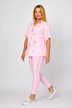 LA STRADA MESH EMBRODER SHIRT