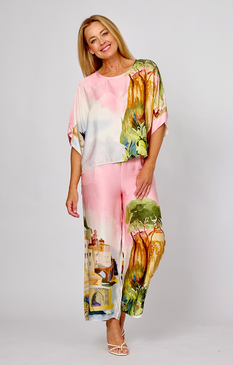 LA STRADA POSITANO PRINT KAFTAN TOP