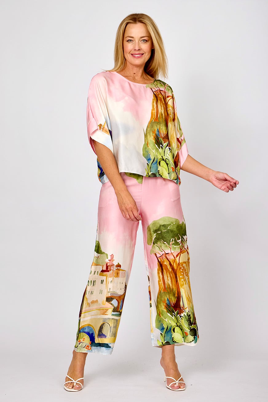 LA STRADA POSITANO PRINT KAFTAN TOP