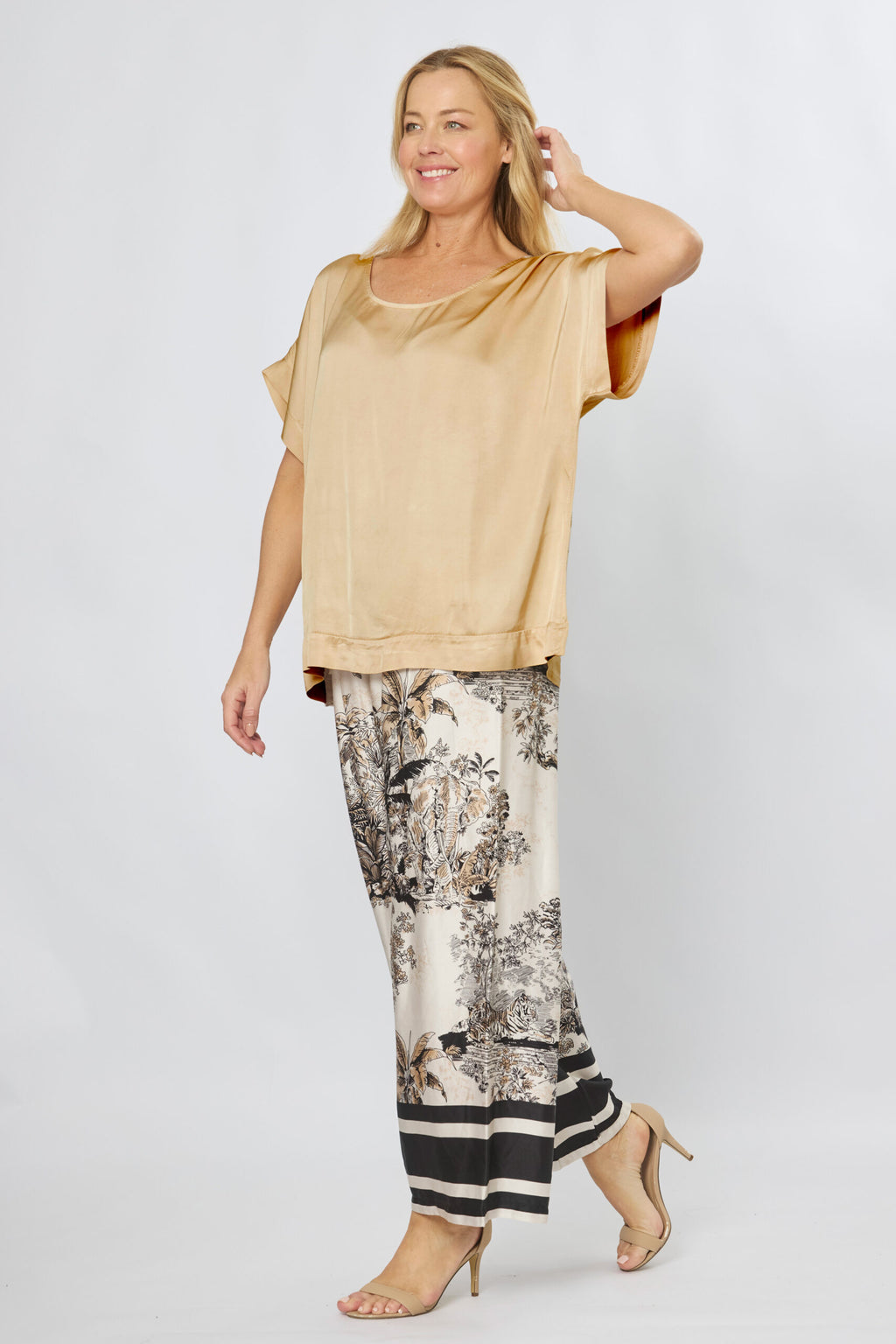 LA STRADA VISCOSE PRINT PANTS