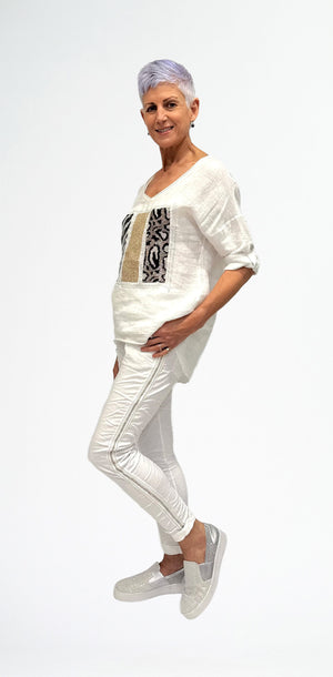 LA STRADA BLING PATCHES ATTACHED TOP