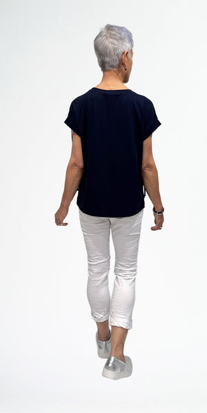 LA STRADA FOIL SEQUIN PATCH PANTS