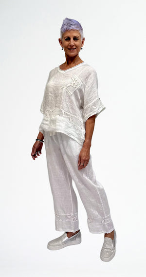 LA STRADA MESH BLING DETAIL SIVER ROLL NECK TOP