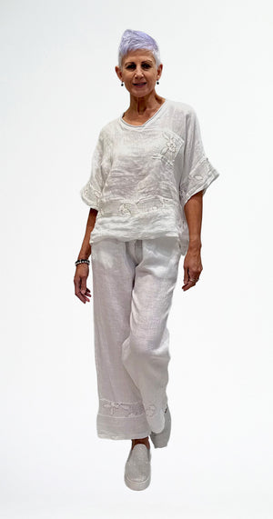 LA STRADA MESH BLING DETAIL SIVER ROLL NECK TOP