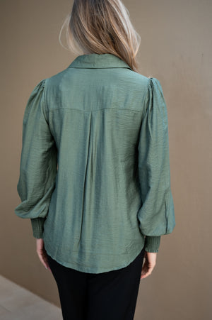 FRIA PLAIN LACE TRIM BLOUSE