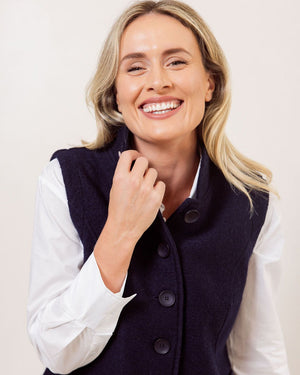 SEE SAW BOILED WOOL HIGH COLLAR VEST