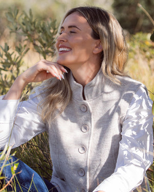SEE SAW BOILED WOOL HIGH COLLAR VEST