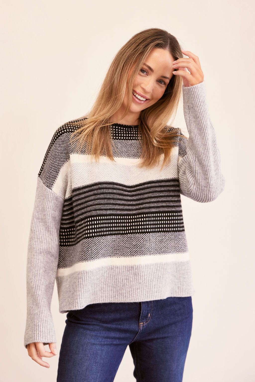 SEE SAW WOOL BLEND JACQUARD SWEATER