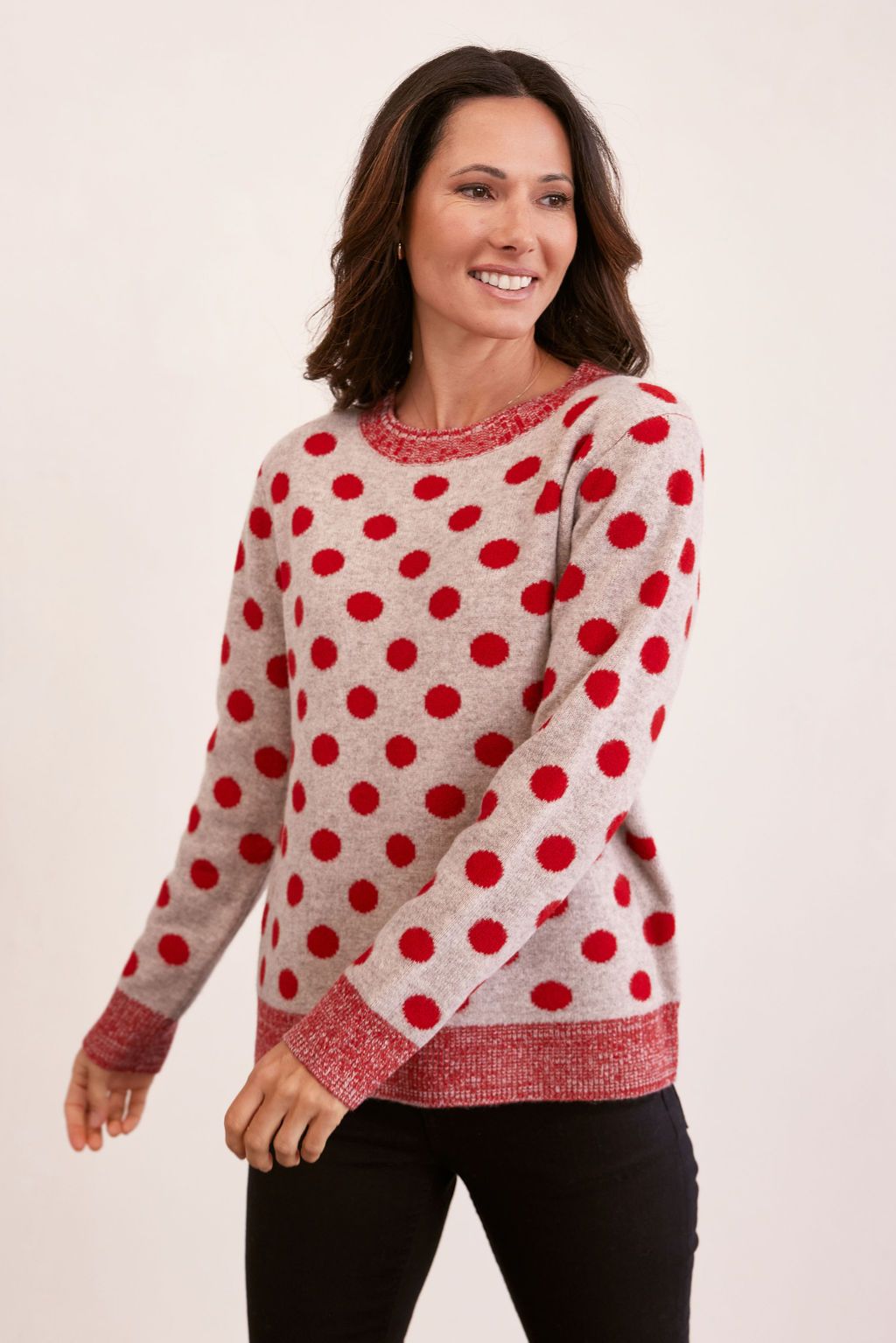 SEE SAW LUXE MERINO WOOL SPOT SWEATER
