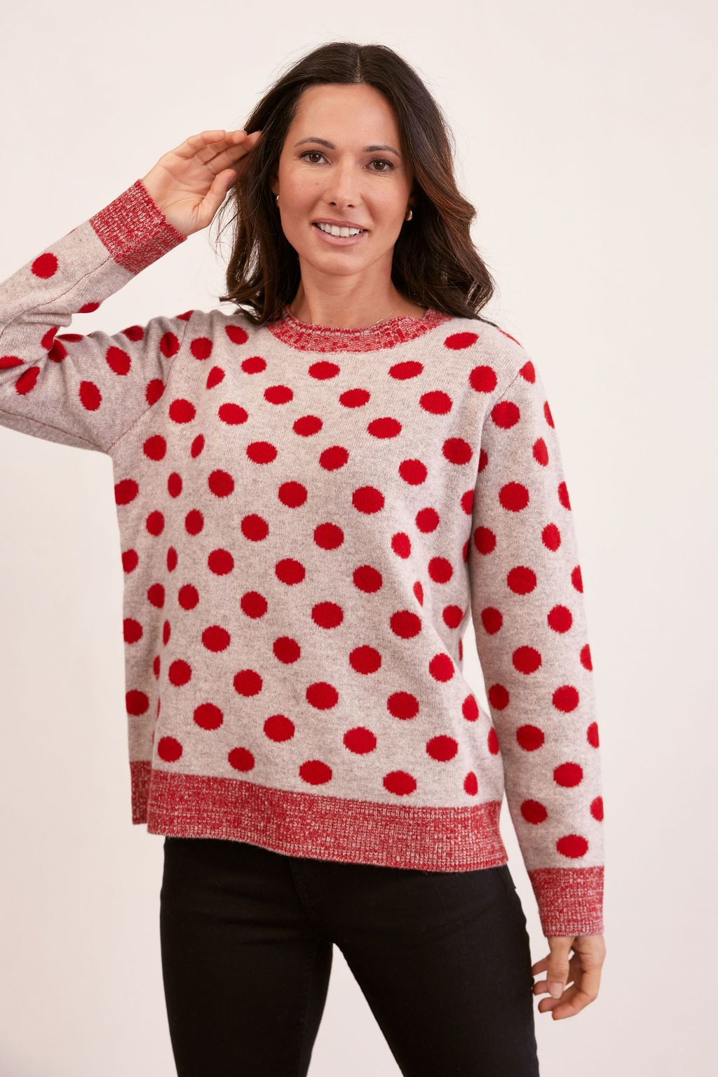 SEE SAW LUXE MERINO WOOL SPOT SWEATER