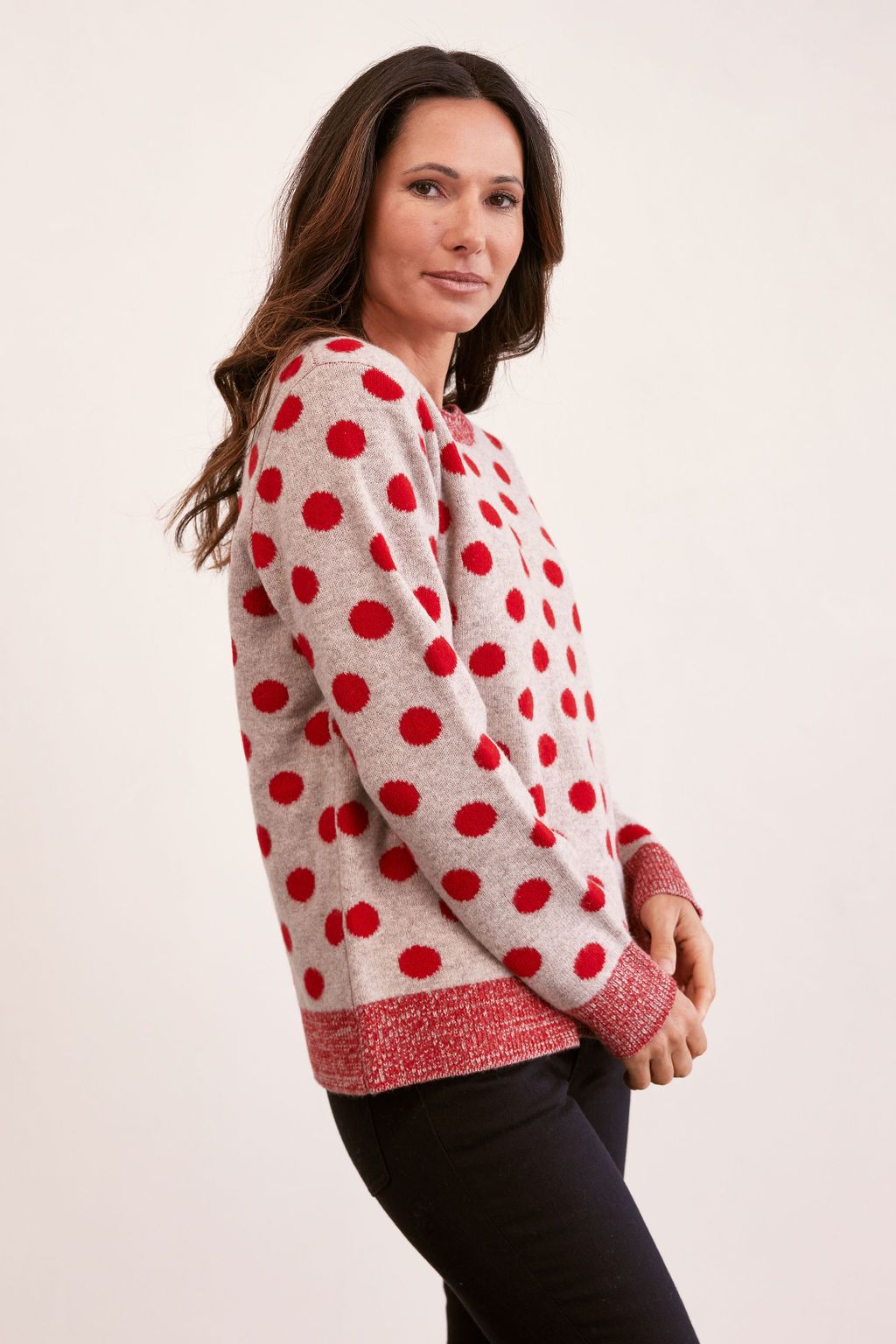 SEE SAW LUXE MERINO WOOL SPOT SWEATER